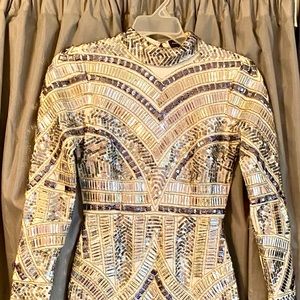 Peace & Love Embellished Long Sleeve Dress